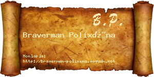 Braverman Polixéna névjegykártya